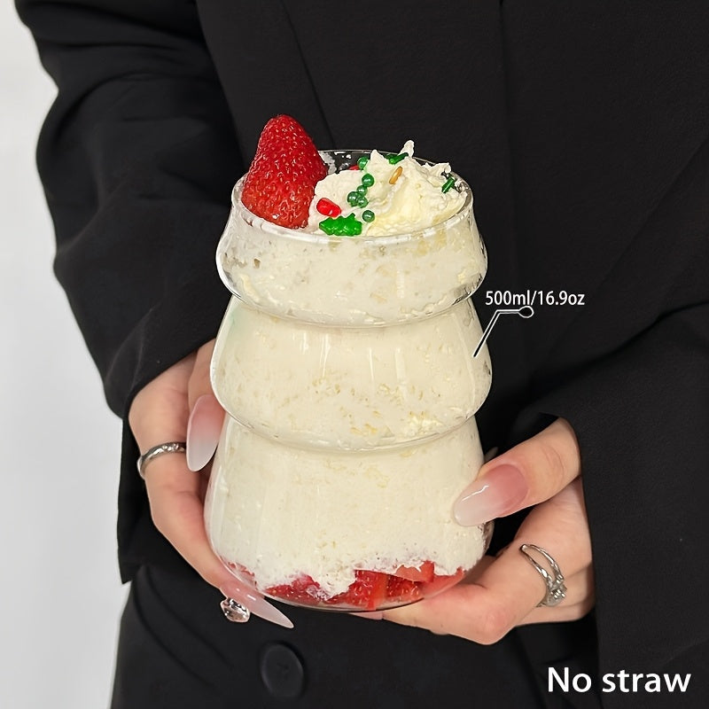 500ml/16.9oz transparent glass coffee cup