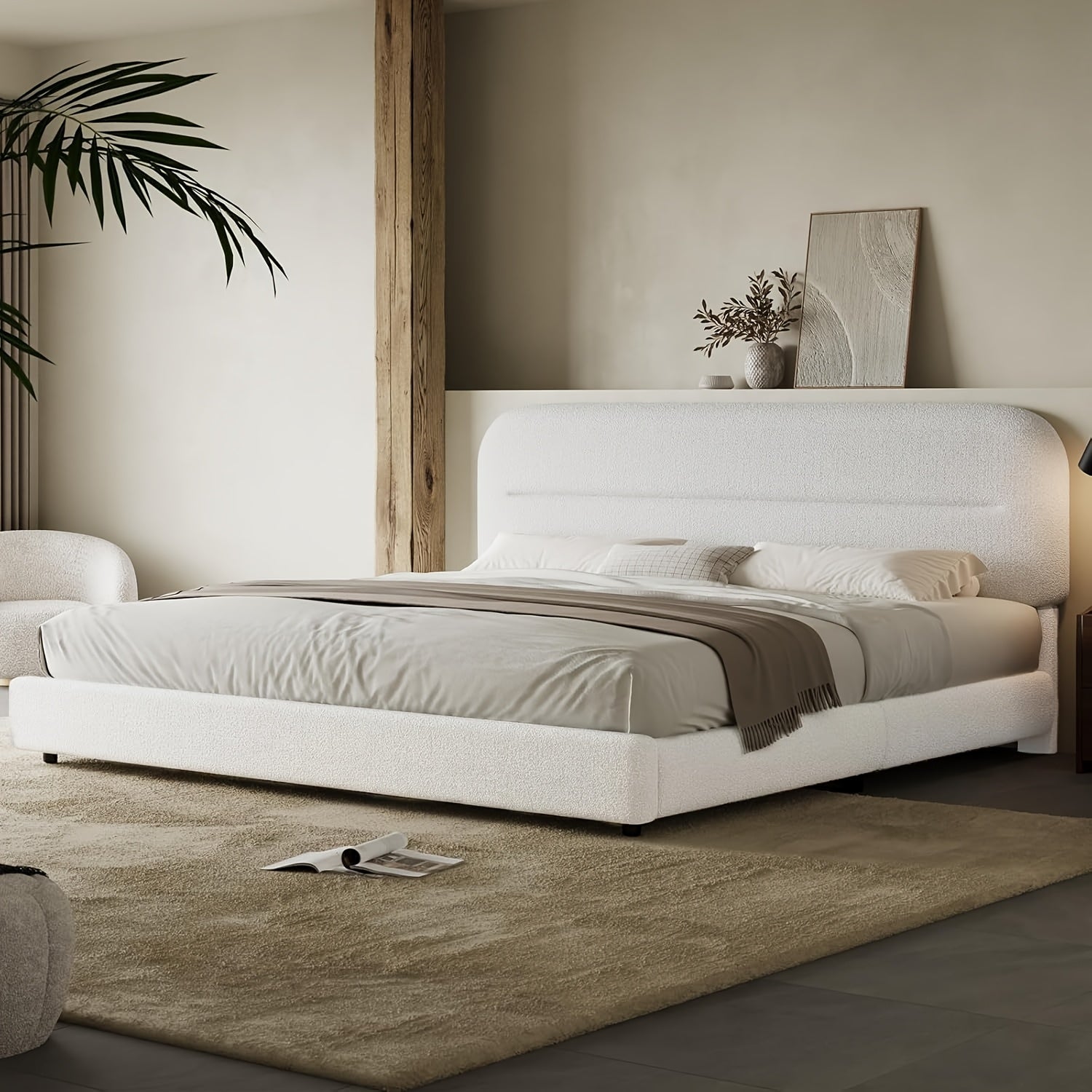 Upholstered Bed Frame with Headboard