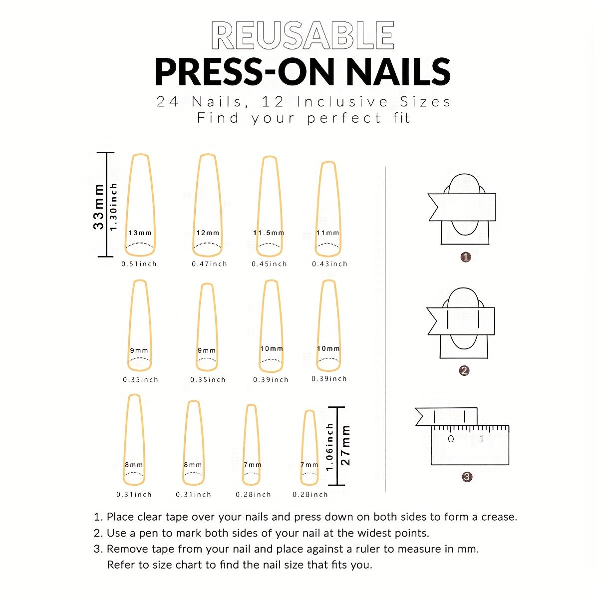 {24pcs} Hot Golden Nails