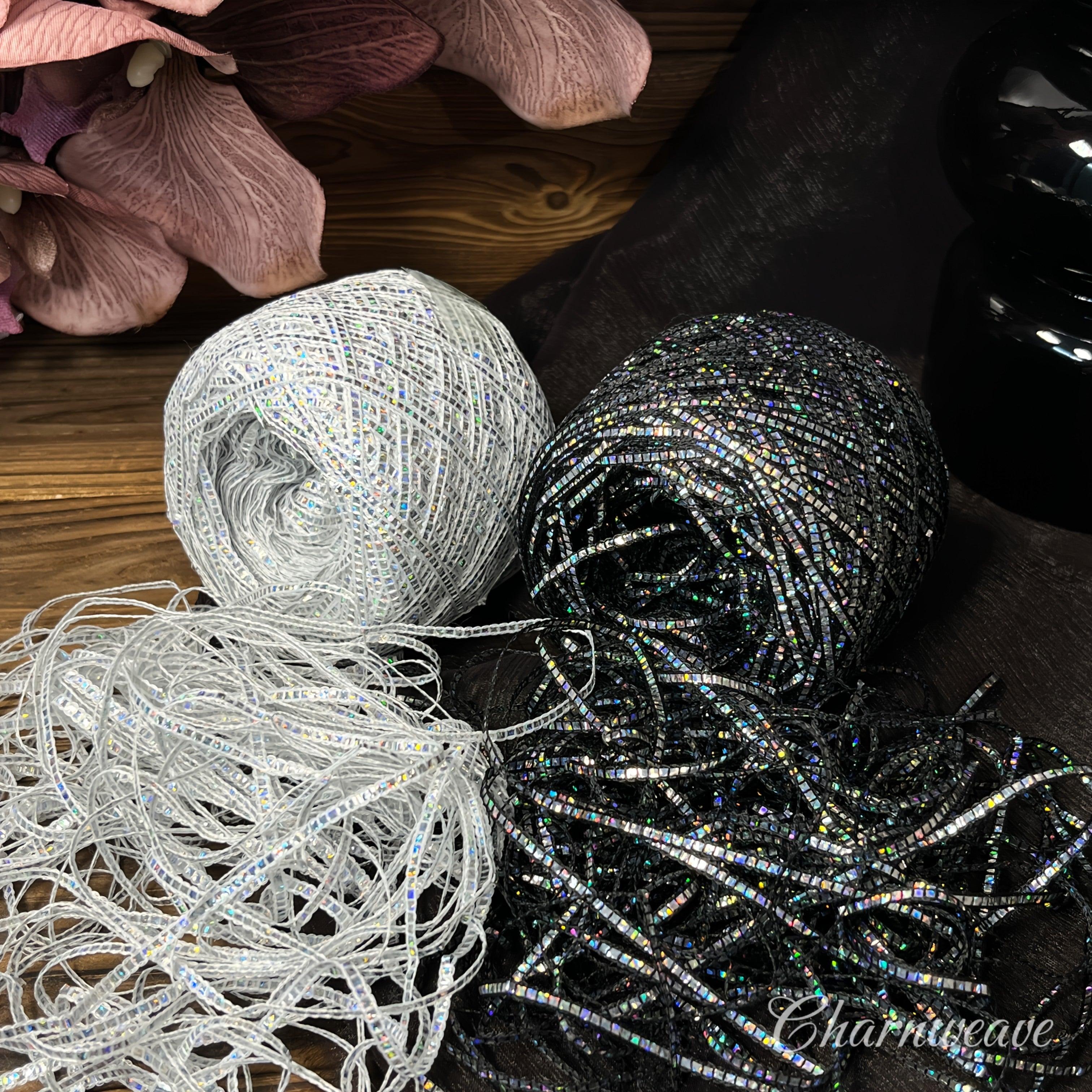 Multicolor Sparkling Rainbow Laser Yarn - 1.76oz