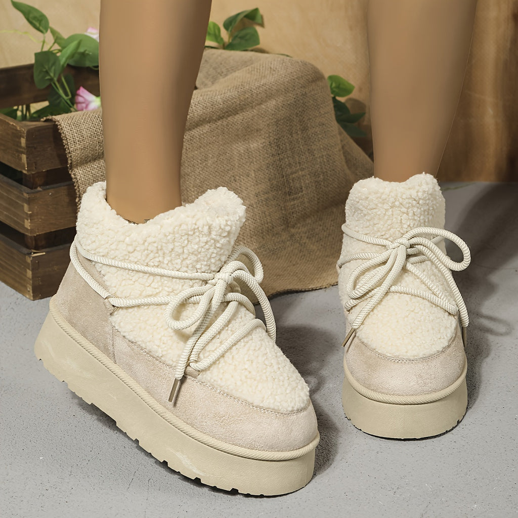 Winter Plush Furry Collar & Cuff Short Boots