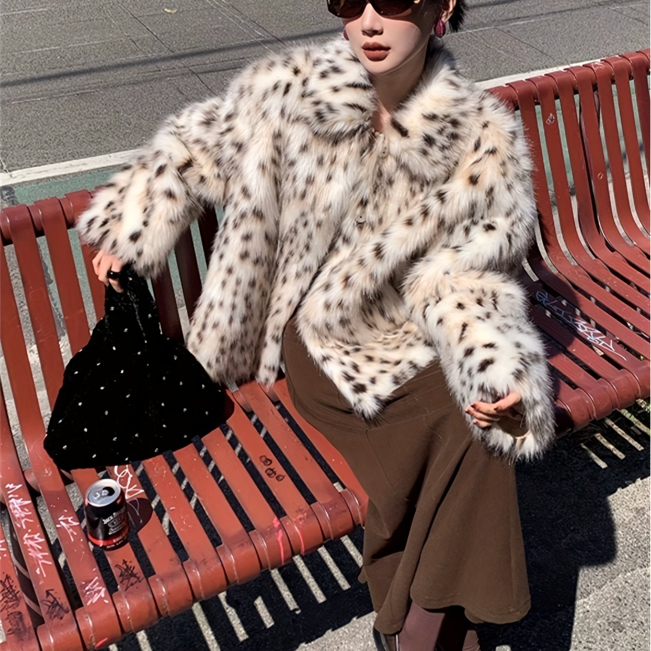 Leopard Print Long Sleeve Coat