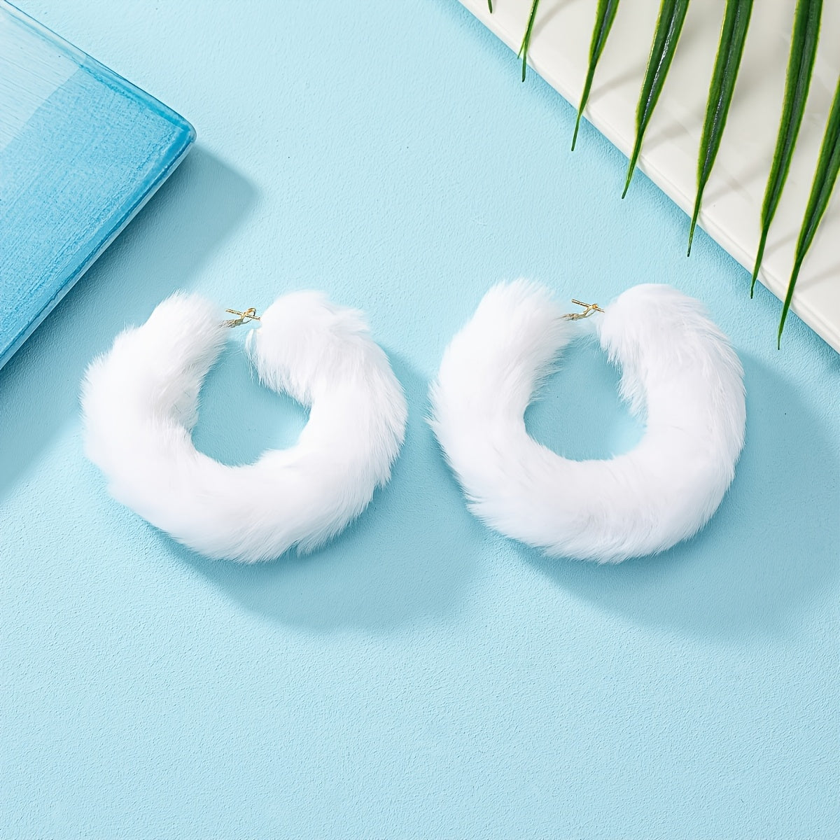 Fluffy Furry Hoop Earrings