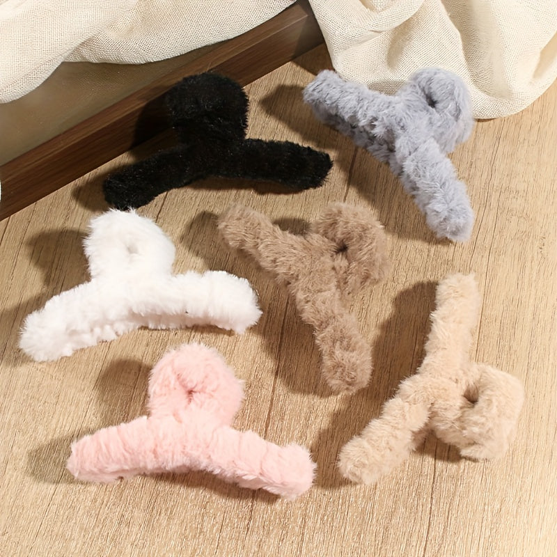 {8pcs} Elegant Plush Hair Clips