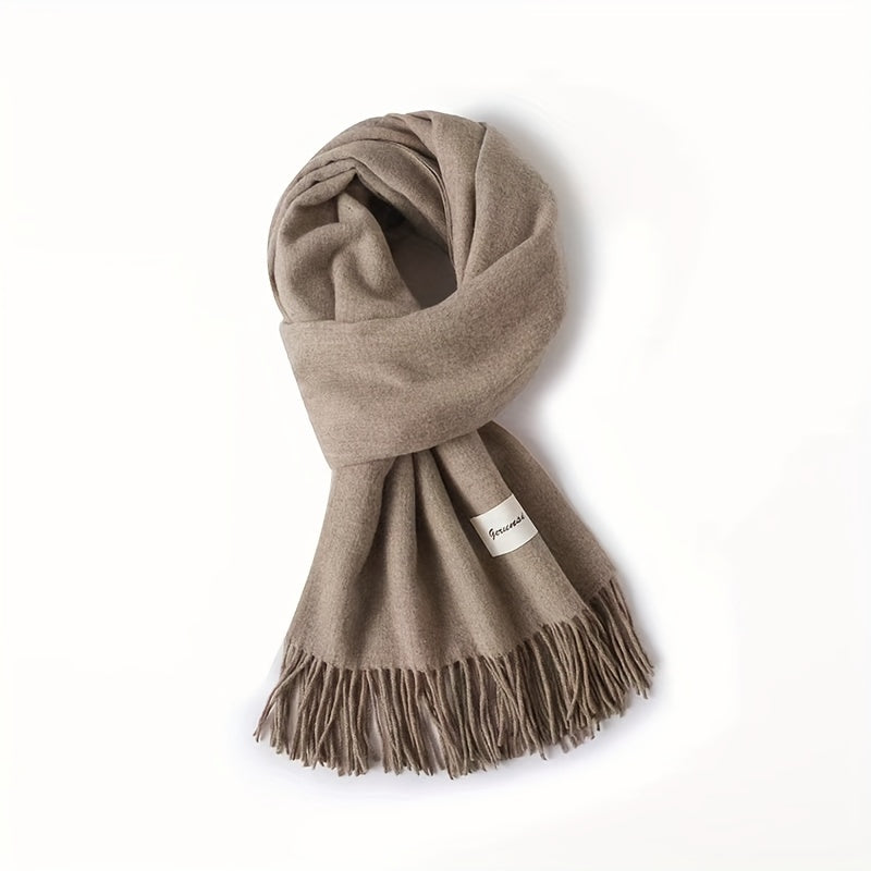 Solid Color Tassel Scarf