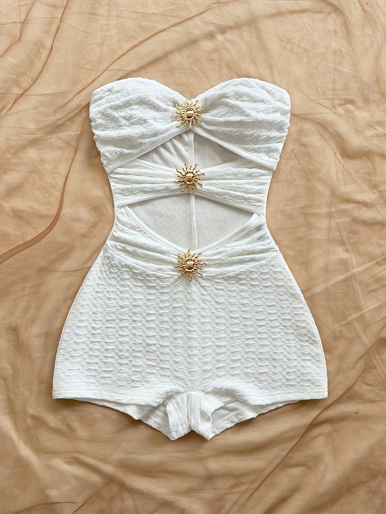 Textured Jumpsuit with a Metallic Finish