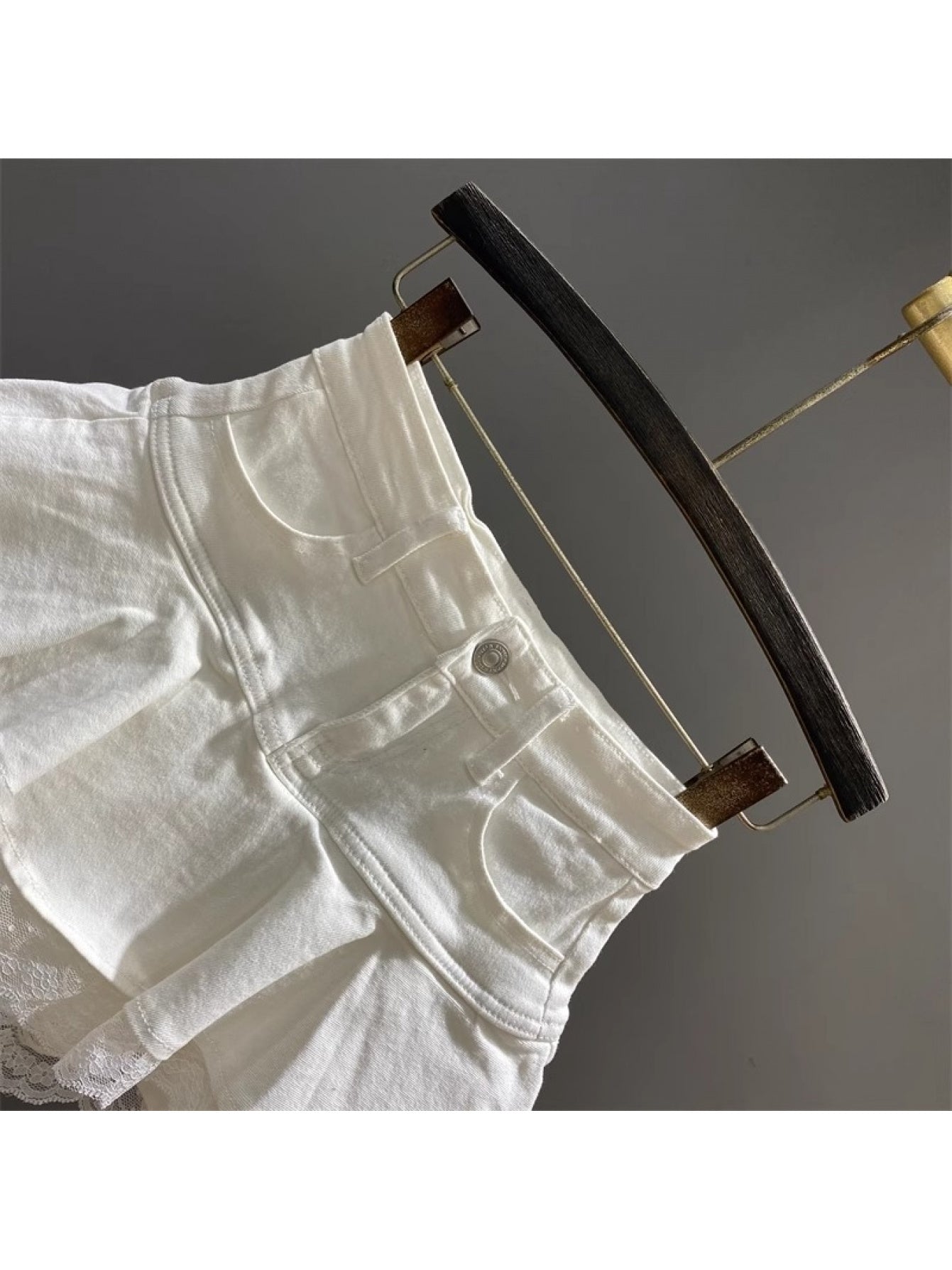 Lace Ruffle Trim Mini Skirt