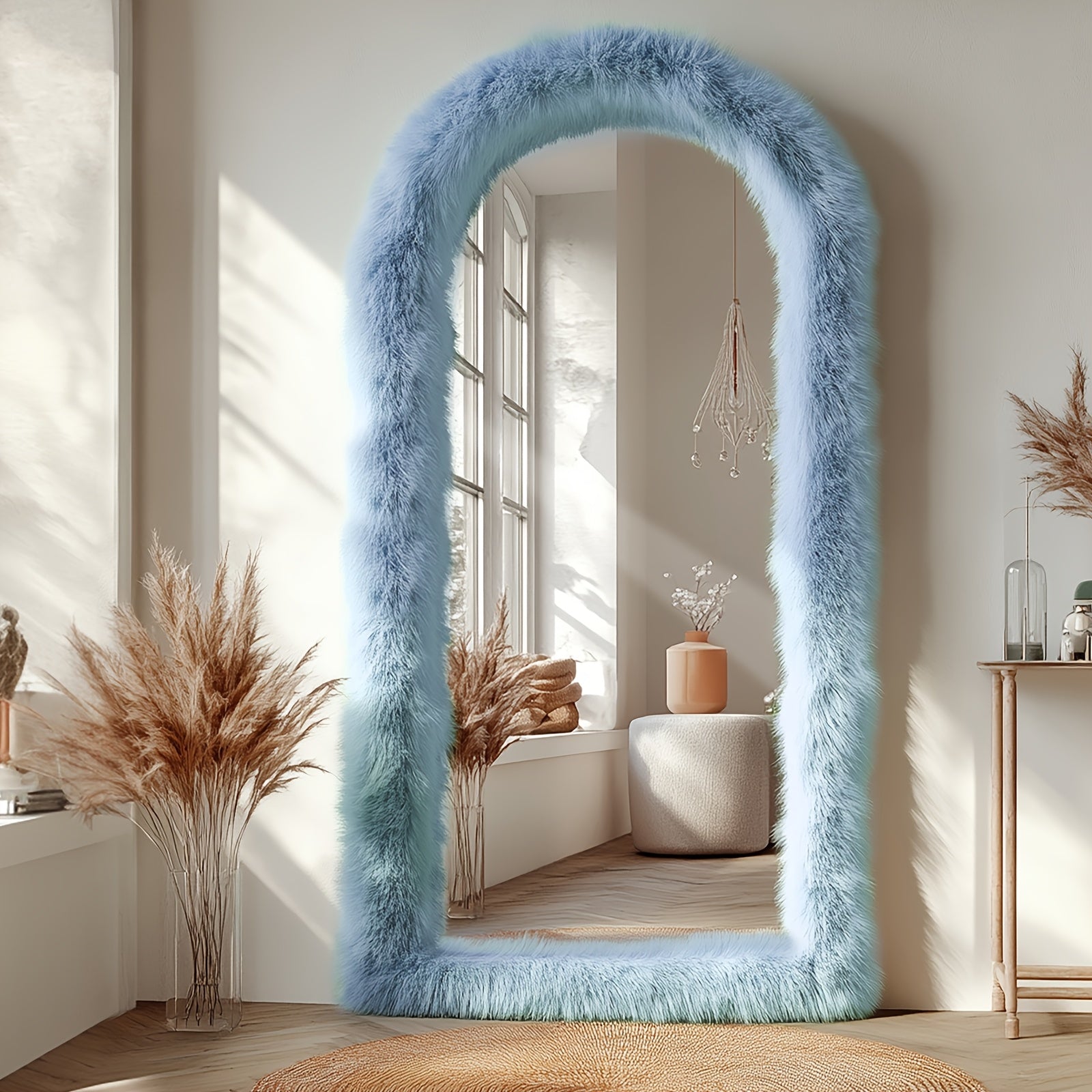 Full Length Mirror Chic Faux Fur