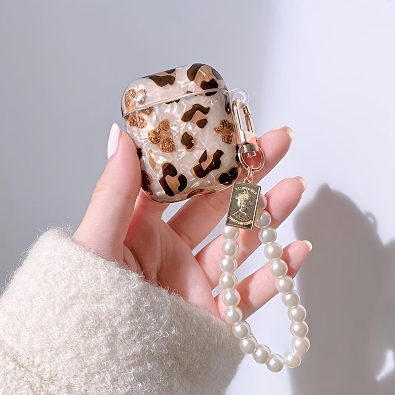 Leopard Print Earphone Sleeve with Hanging Chain - Perfect for Airpod1/2!