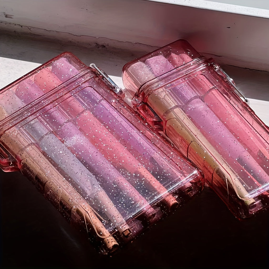 Pink Acrylic-like Cigarette Case with Flip-Top Lid & Pre-Rolled Cone Holder