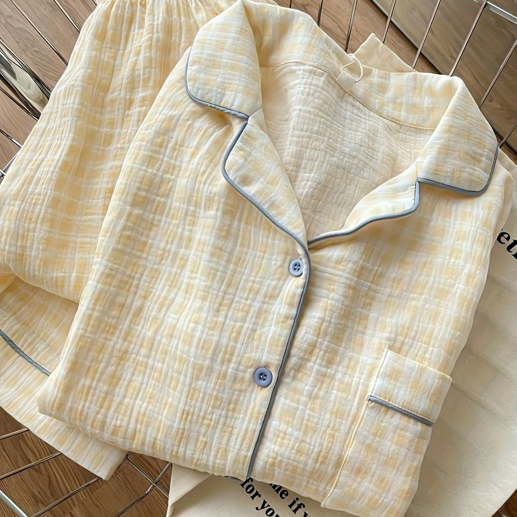 Yellow Checkered Cloud Sleepwear
