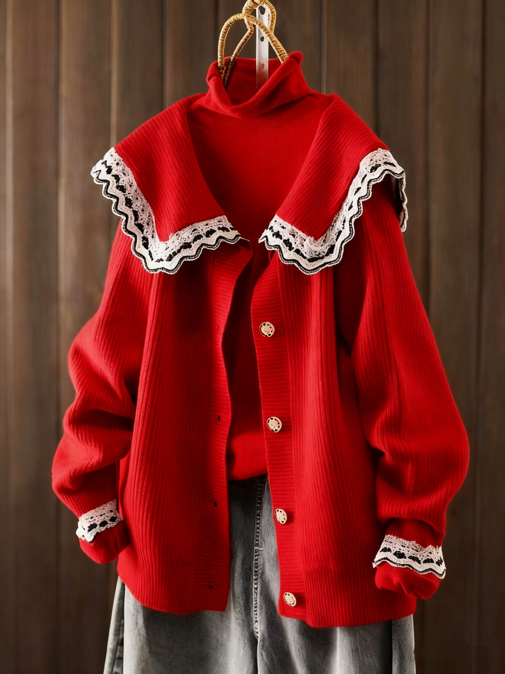 Contrast Lace Sweater