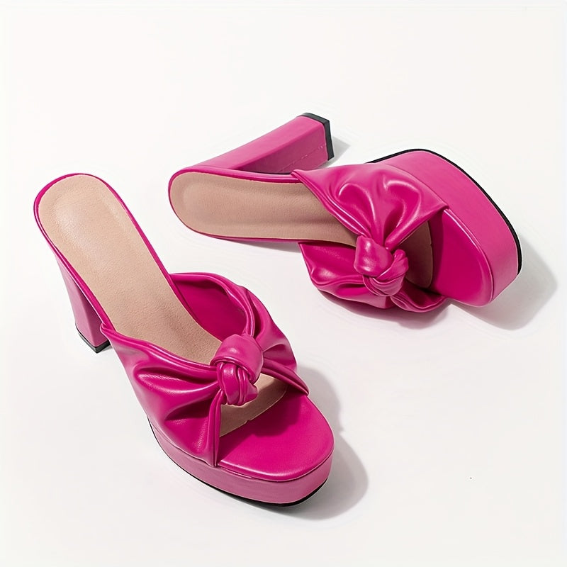 High-Heel Sandals with Bow Strap