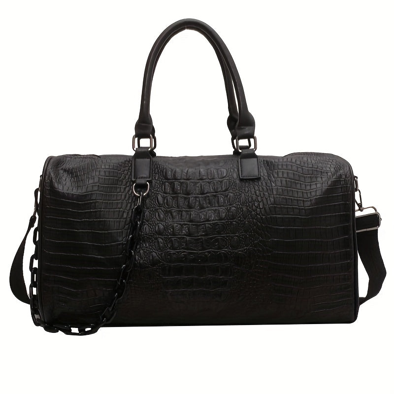 Large Capacity Crocodile Embossed Sports Bag