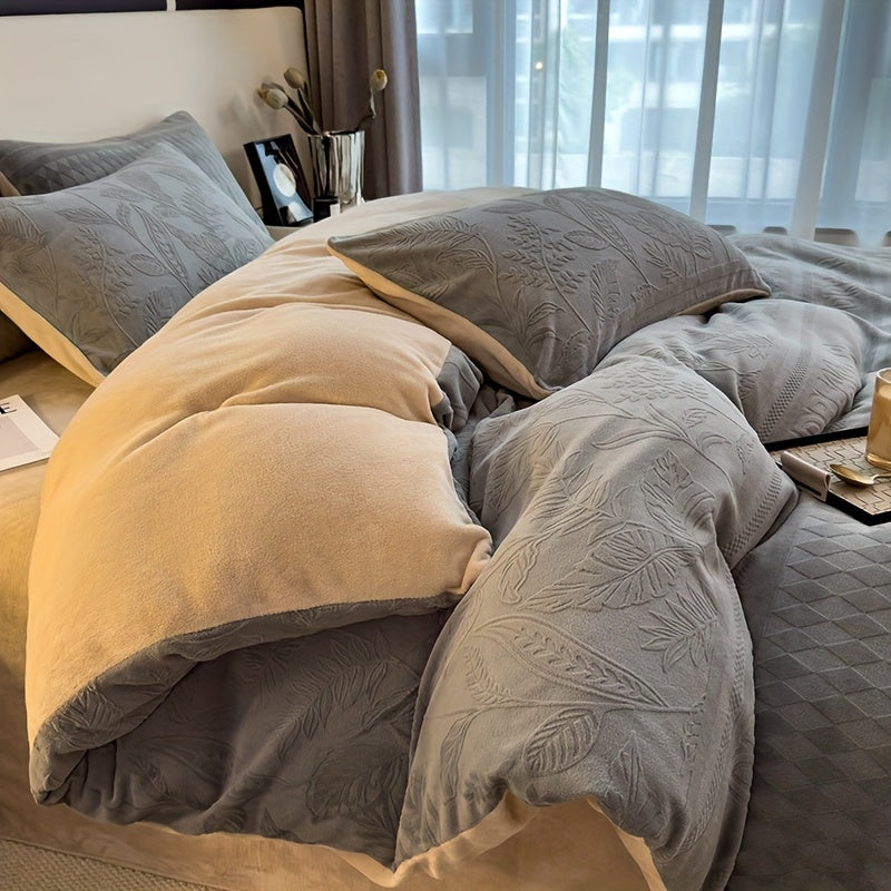 {3/4pc} Floral Milk Velvet Four-Piece Set