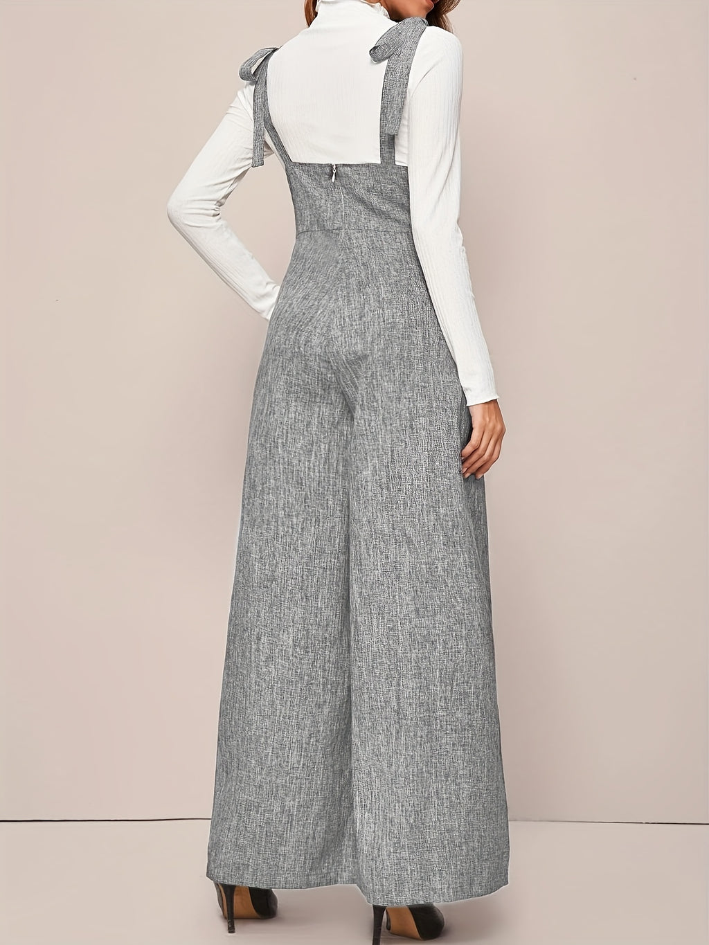 Polyester Jumpsuit with Button Detail