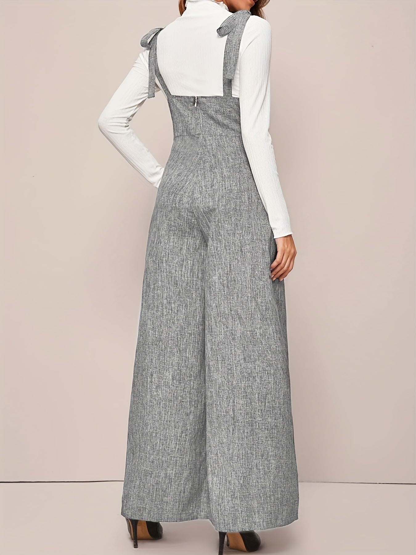 Polyester Jumpsuit with Button Detail