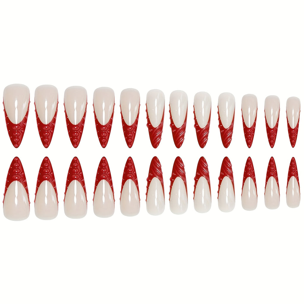 {Set of 24} Long Almond-Shaped False Nails