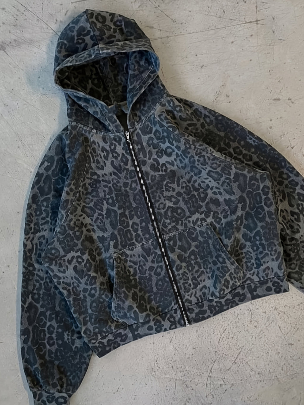Gothic Leopard Print Hooded Jacket