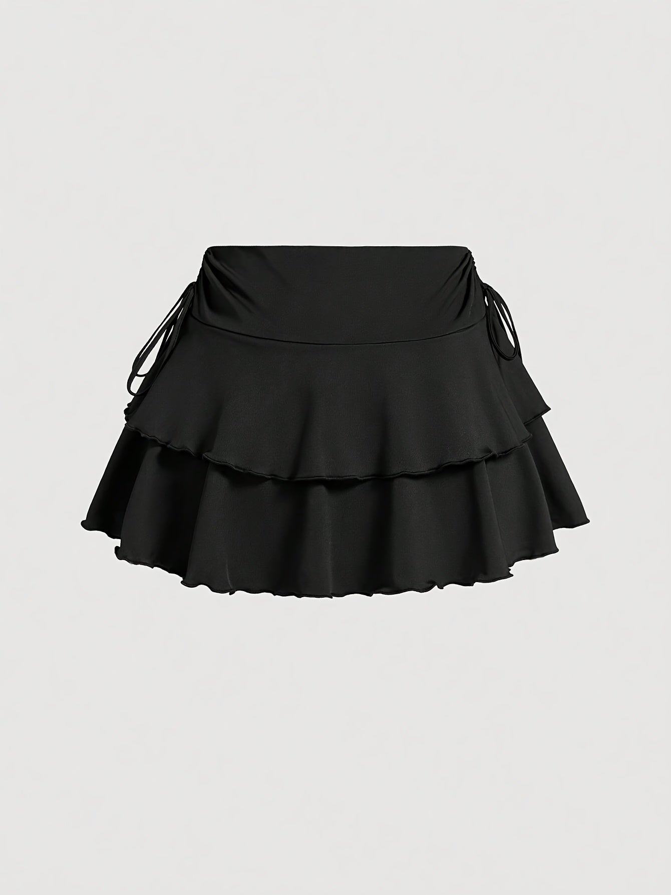 Tiered Skirt with Side Drawstring