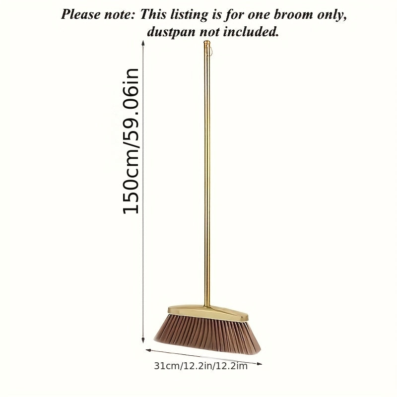 Extra-Long Premium Golden Stainless Steel Broom with Serrated Edge
