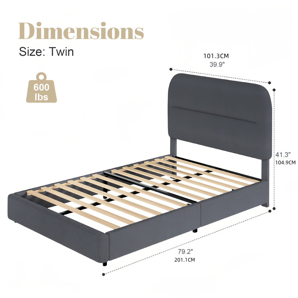 Upholstered Bed Frame with Headboard