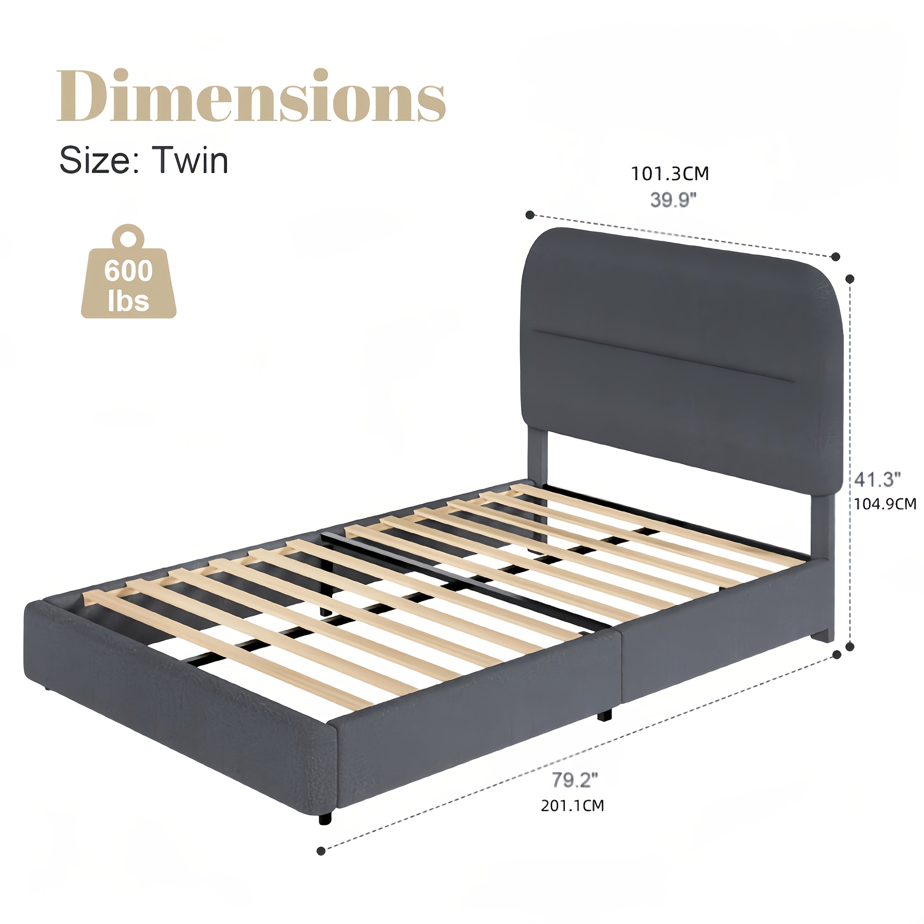 Upholstered Bed Frame with Headboard