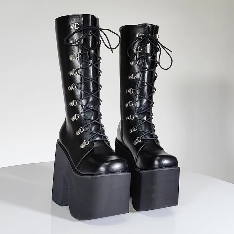 Side Zipper Platform Boots