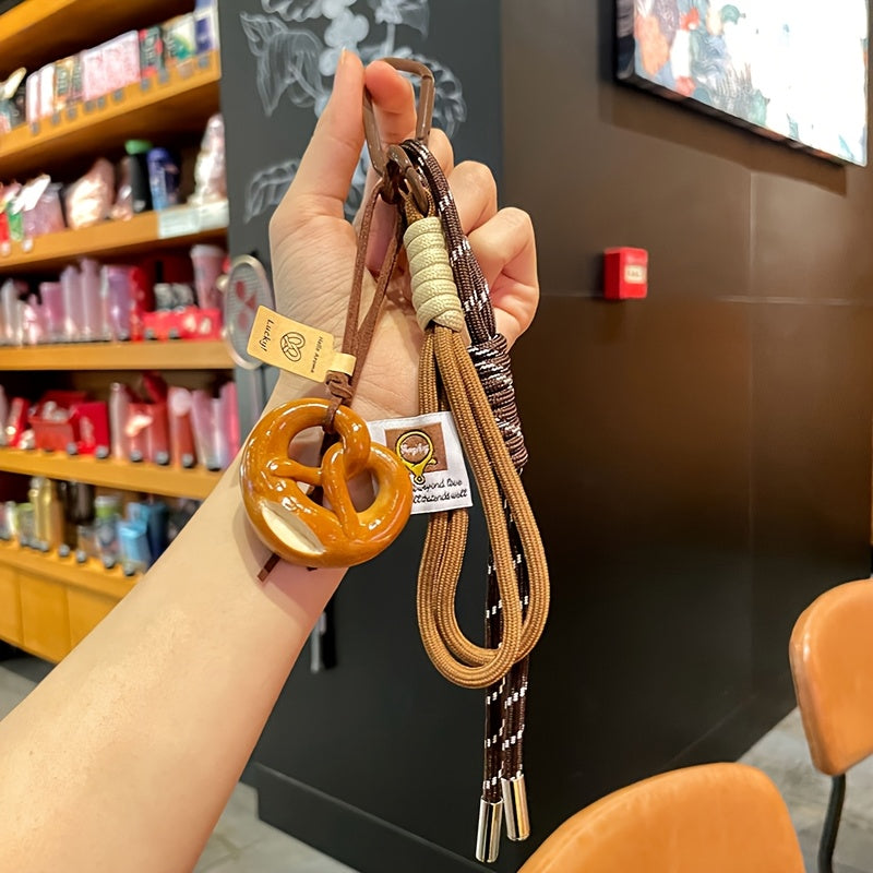 Delicate Bread Woven Rope Keychain