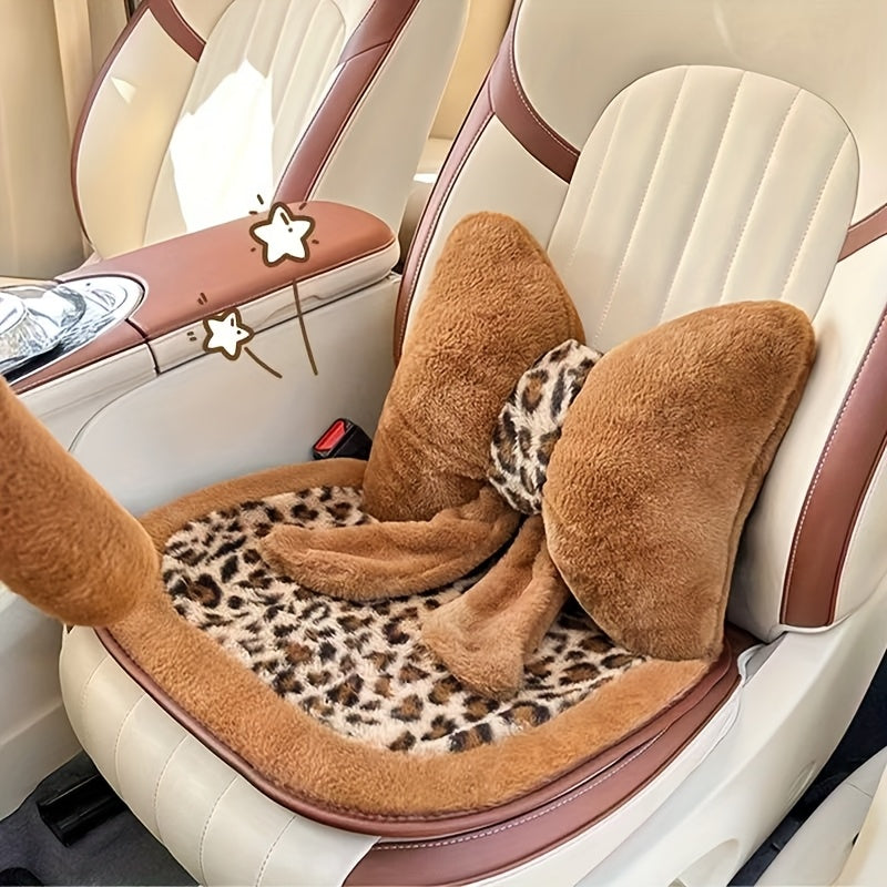 Chic Leopard Print Bow-Shaped Pillow