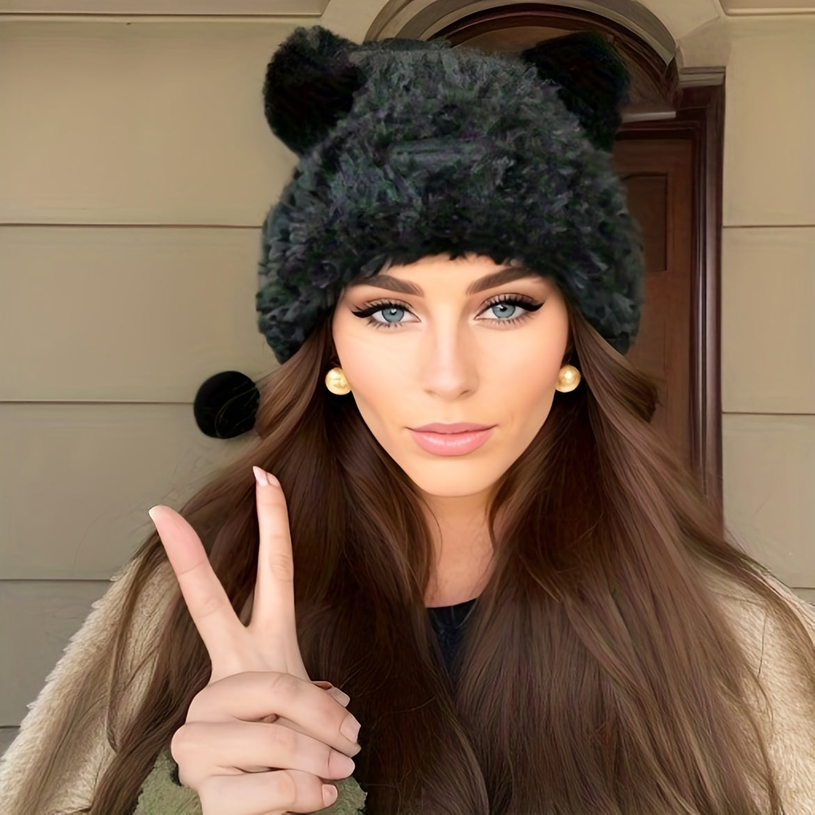 Bear Ear Shaped Knitted Hat