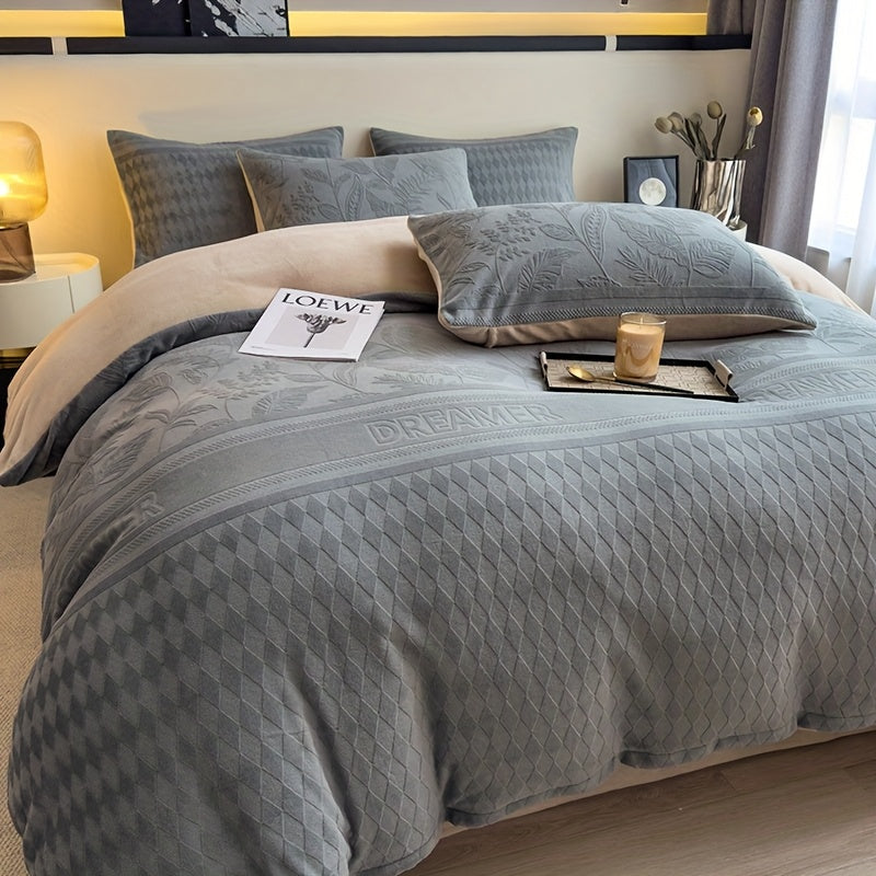 {3/4pc} Floral Milk Velvet Four-Piece Set