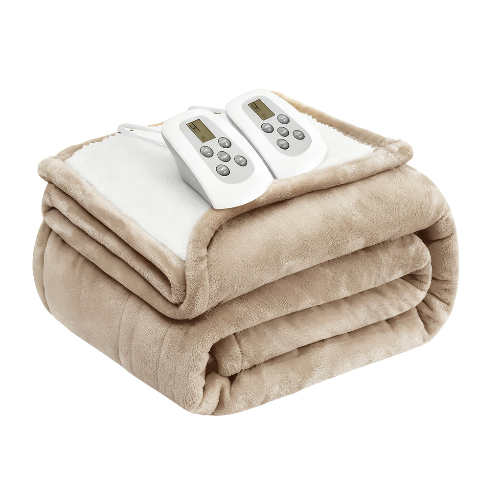 50"x60" Electric Heated Throw Blanket with Remote Control & One-Touch Operation