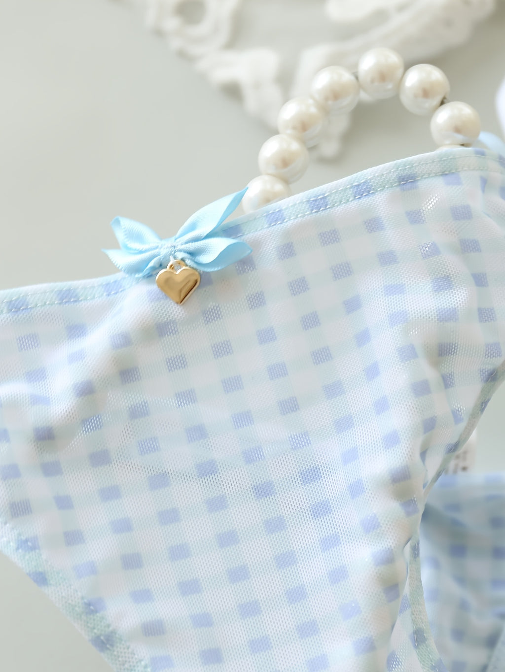 Sheer Lace-like Mesh Thong Underwear