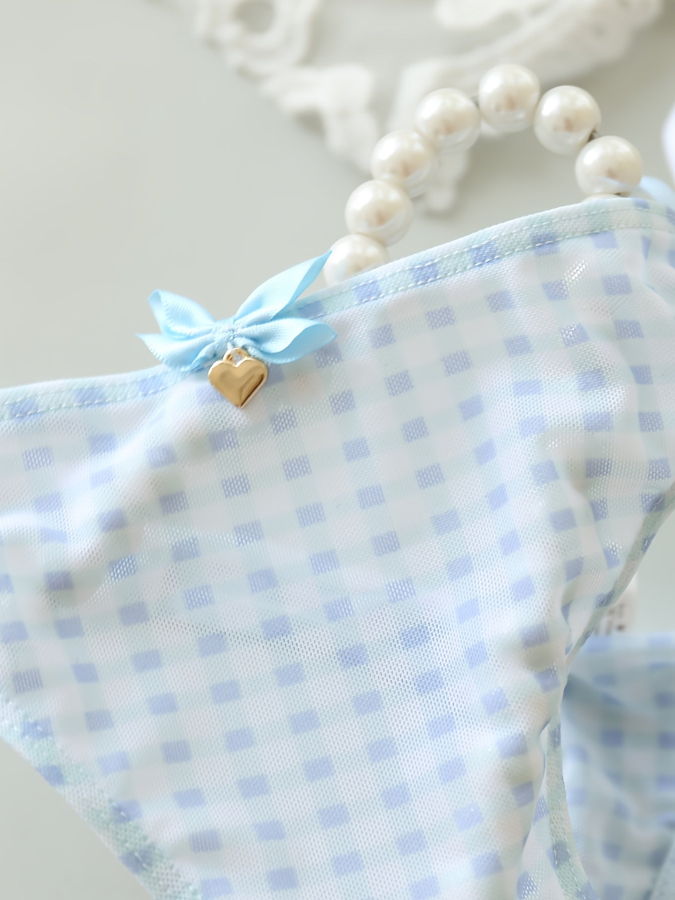 Sheer Lace-like Mesh Thong Underwear