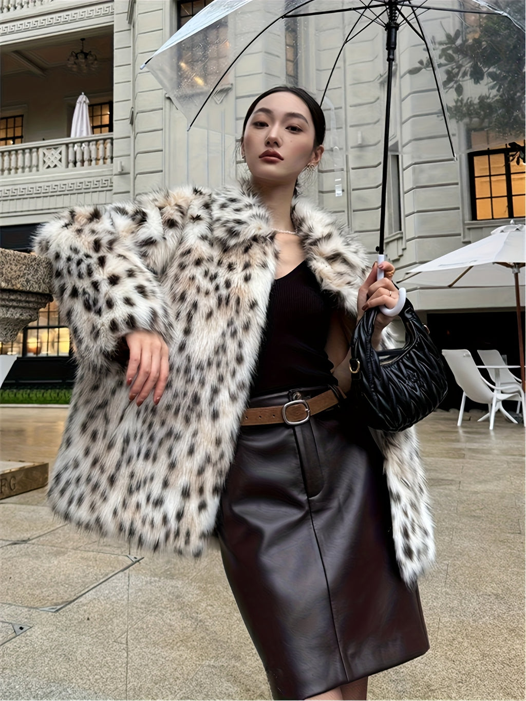 Leopard Print Long Sleeve Coat