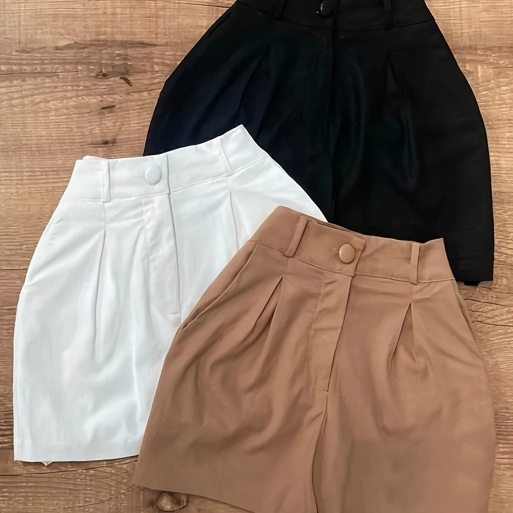 Outing Casual High-Waist Shorts Set of Three, Perfect for Outdoor