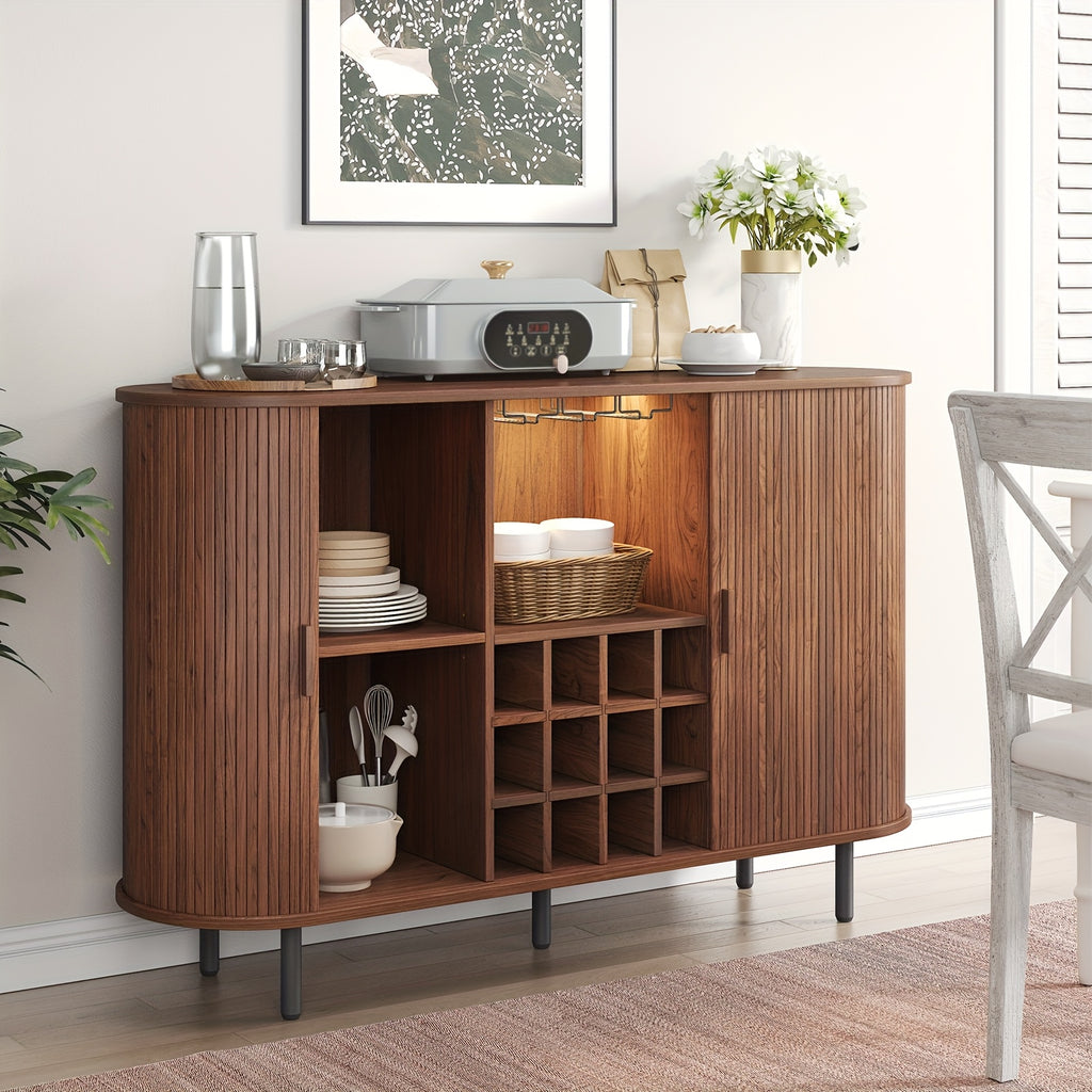 Wine Bar Cabinet with LED Light