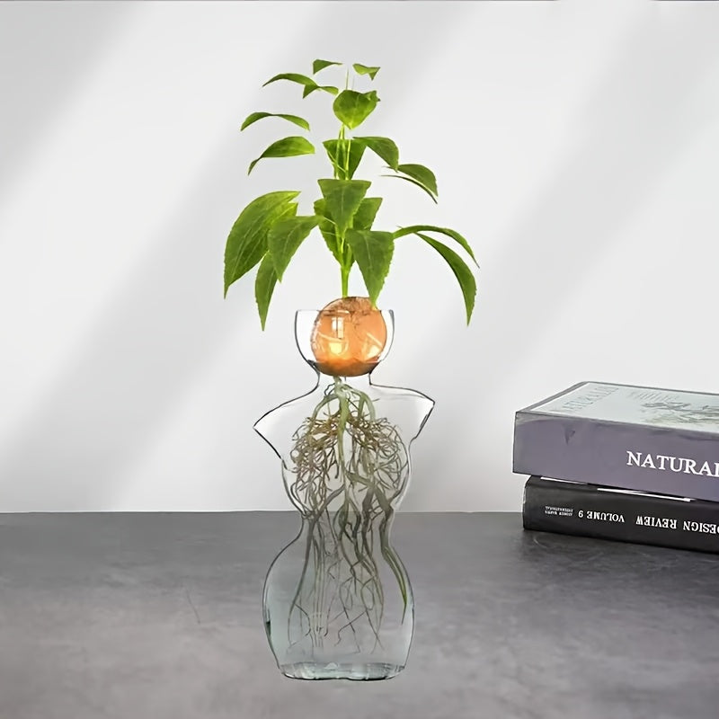 Transparent Avocado-Shaped Glass Vase