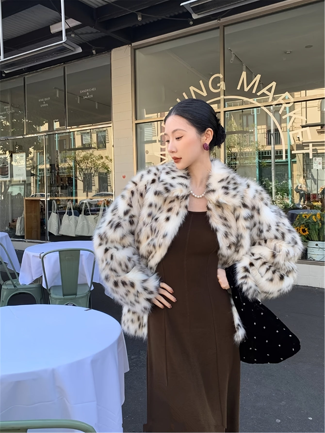 Leopard Print Long Sleeve Coat