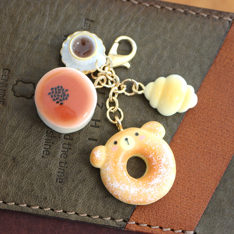 Charming Handmade Bear & Donut Keychain