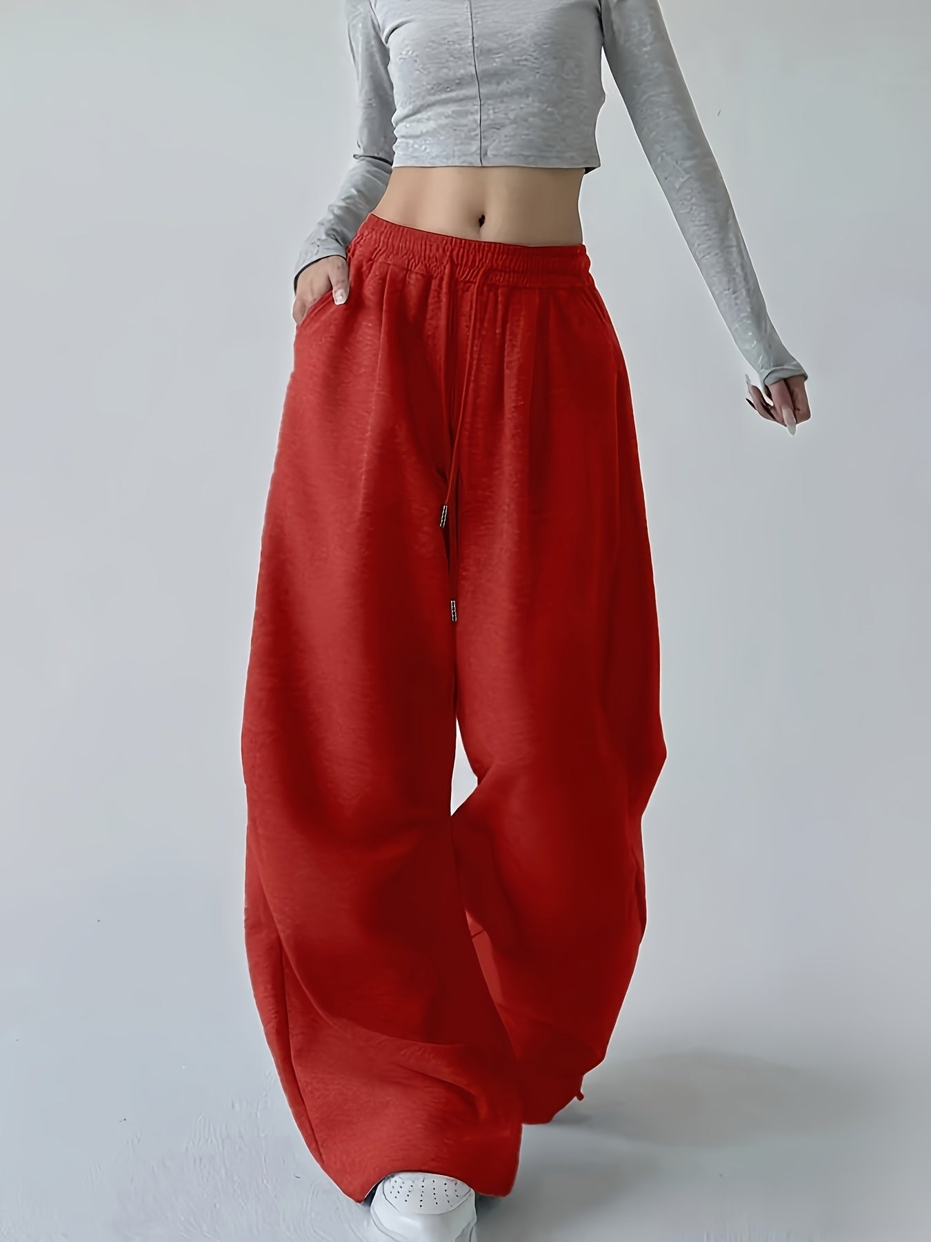 High-Waisted Wide-Leg Joggers