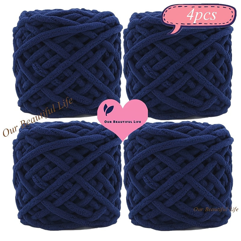 {4pcs} Ultra-Bulky Polyester Yarn