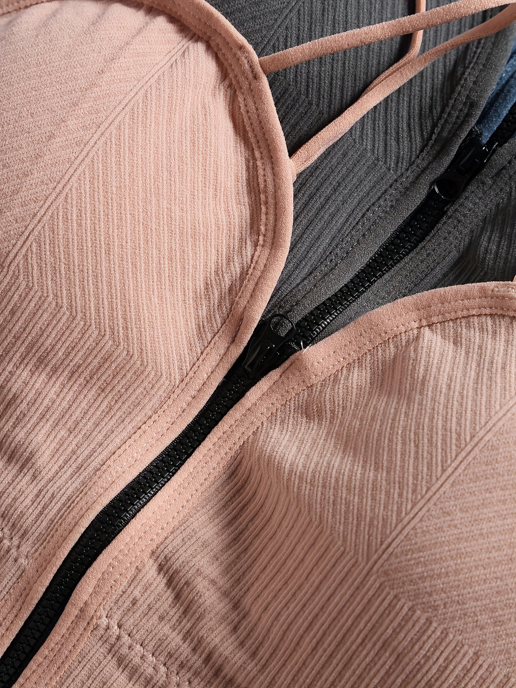 {3pcs} Basic Front-Zip Round Cup Casual Cami Tank Tops