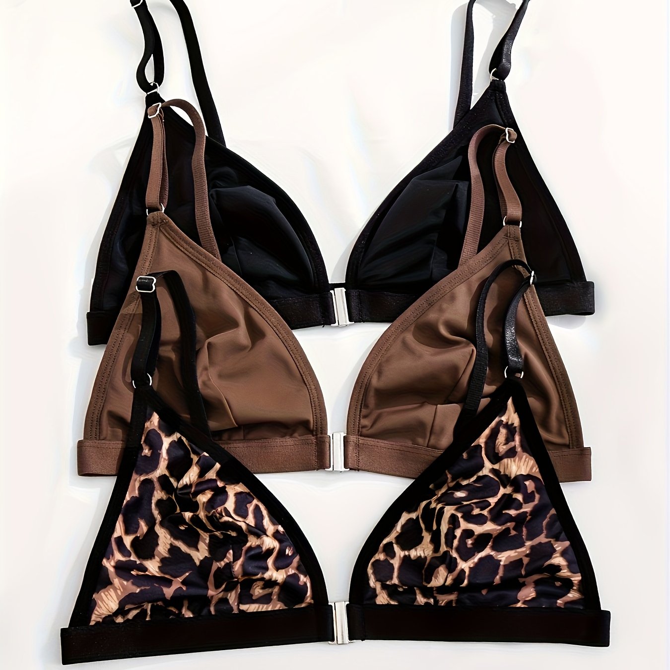 3pcs Women'S Front Closure Bras