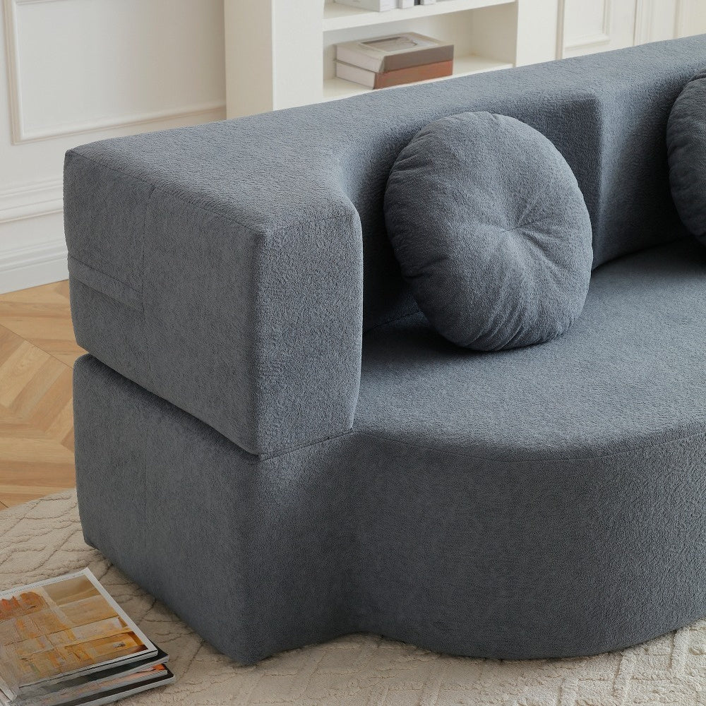 2-in-1 Convertible Folding Sofa Bed with Mattress