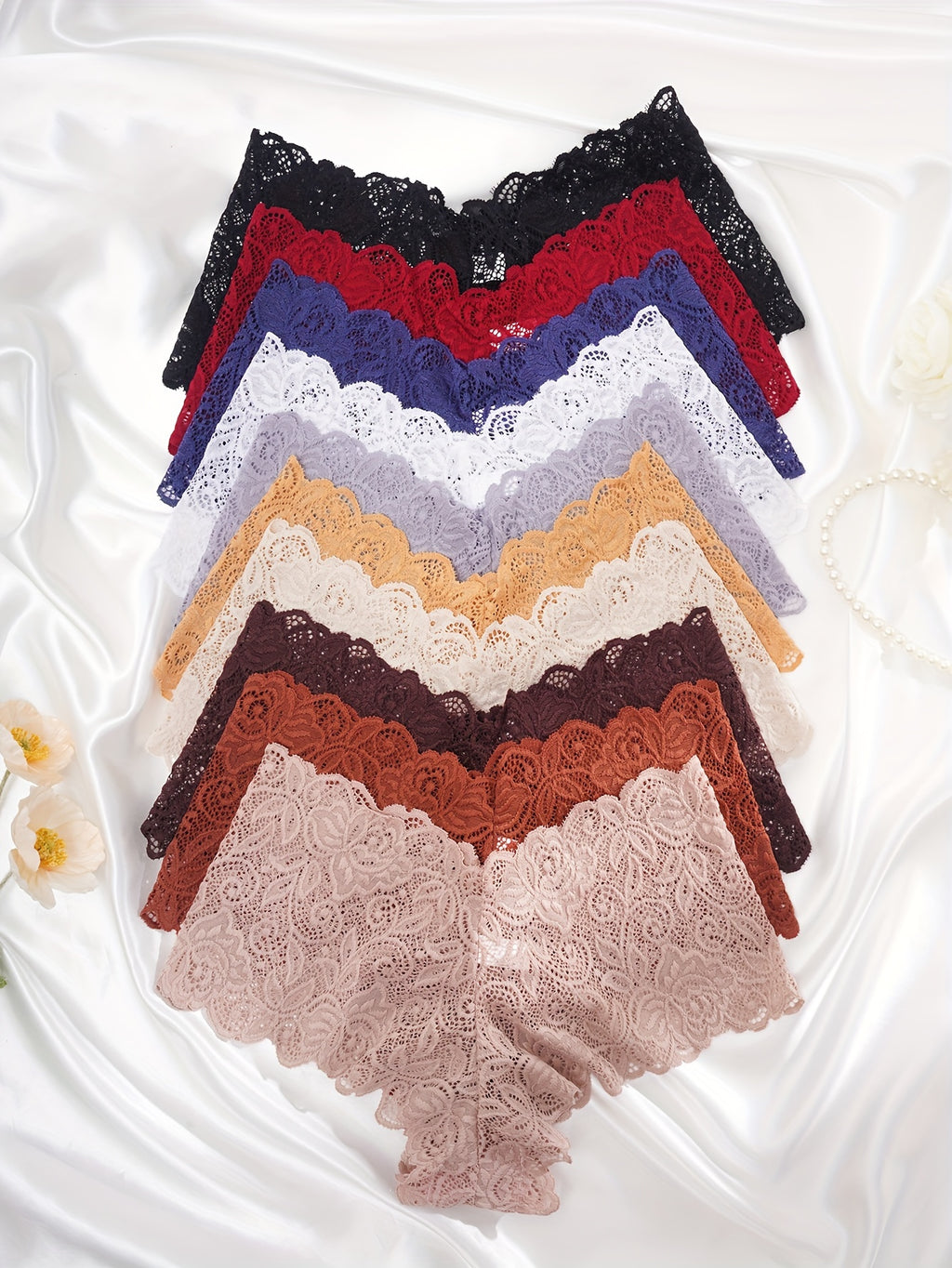 {10 Pack} Full-Coverage Lace Underwear