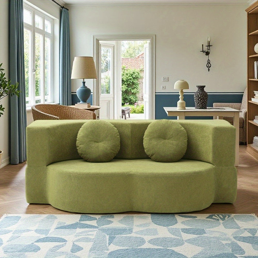 2-in-1 Convertible Folding Sofa Bed with Mattress