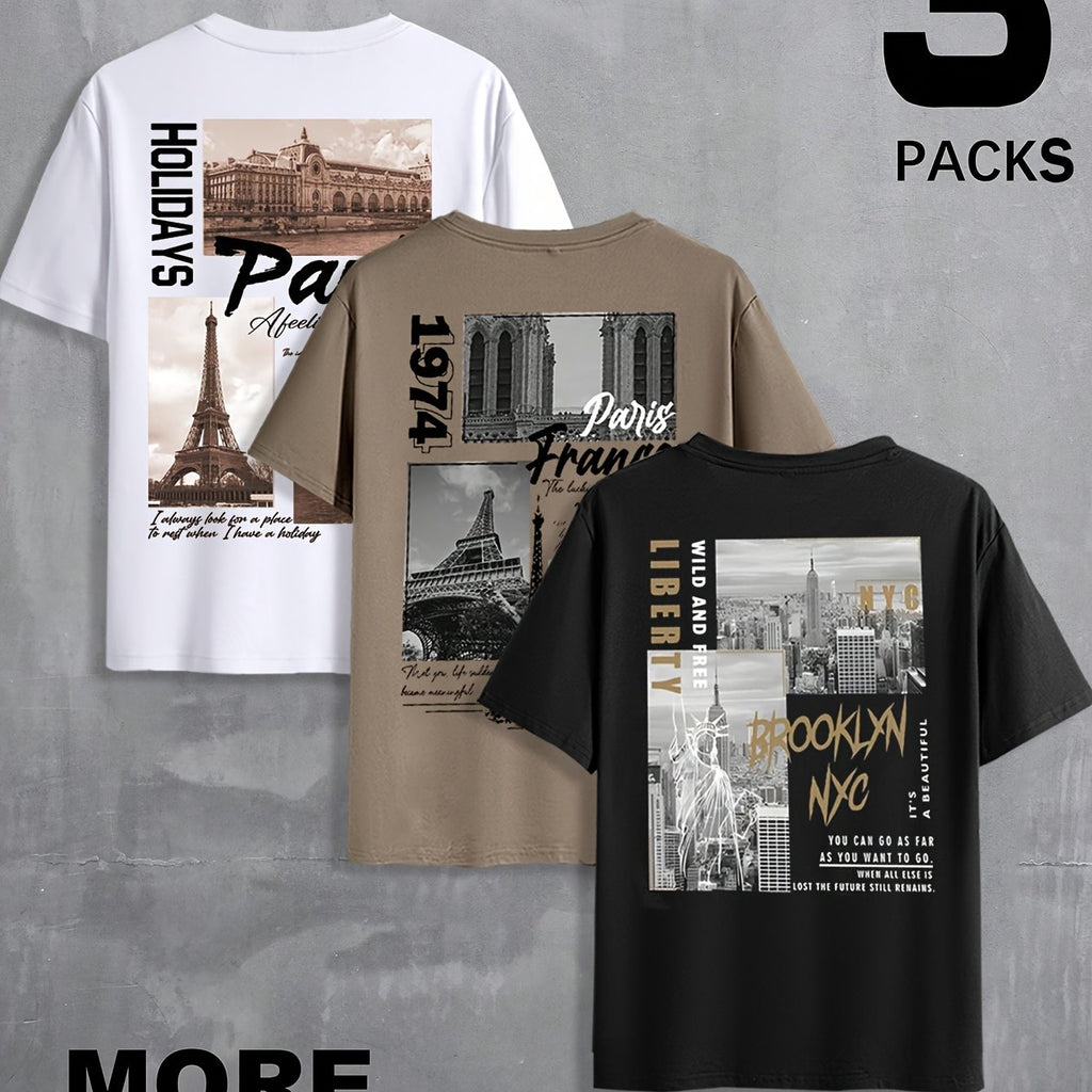 Short-Sleeved T-shirt with English Print