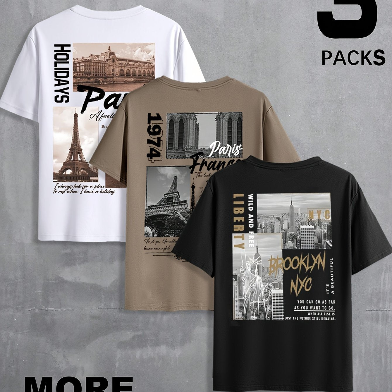 Short-Sleeved T-shirt with English Print